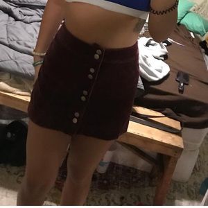 abercrombie velvet button up skirt loose fitting